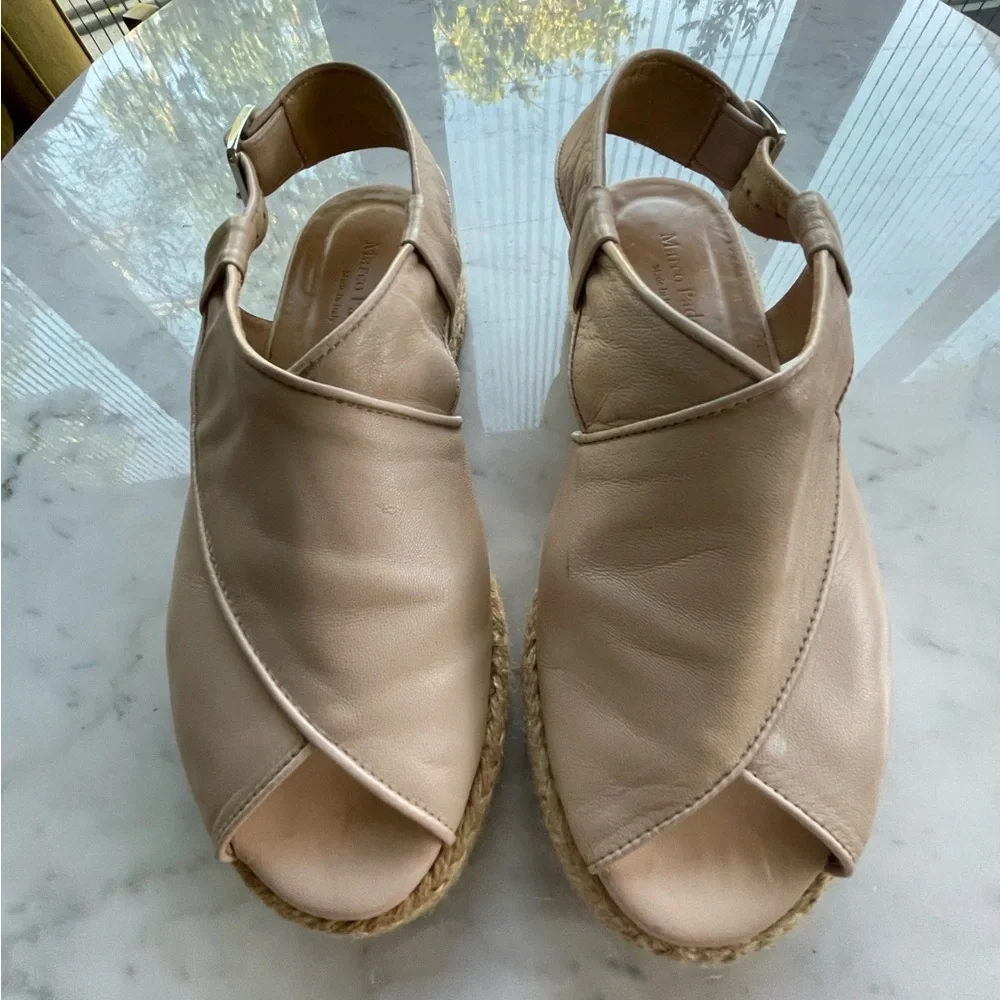 Marco Padova lambskin Espadrille Slingbacks, like new, 36